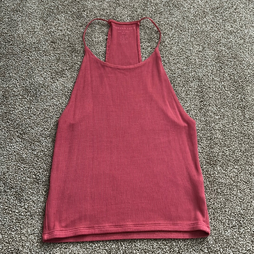 american eagle red halter tank